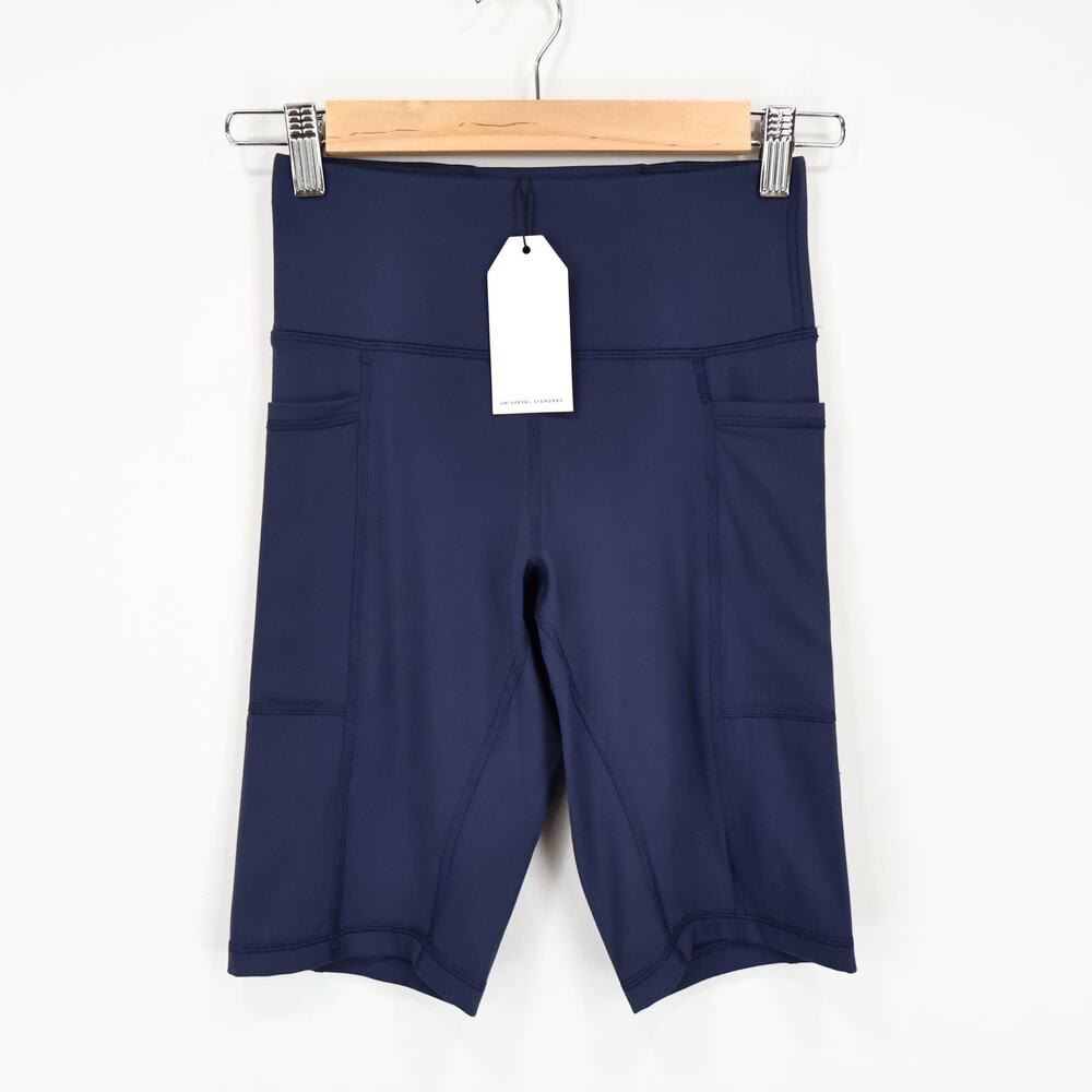 Universal Standard Knockout Active Bike Shorts Navy Blue 4XS 0/00 NWT